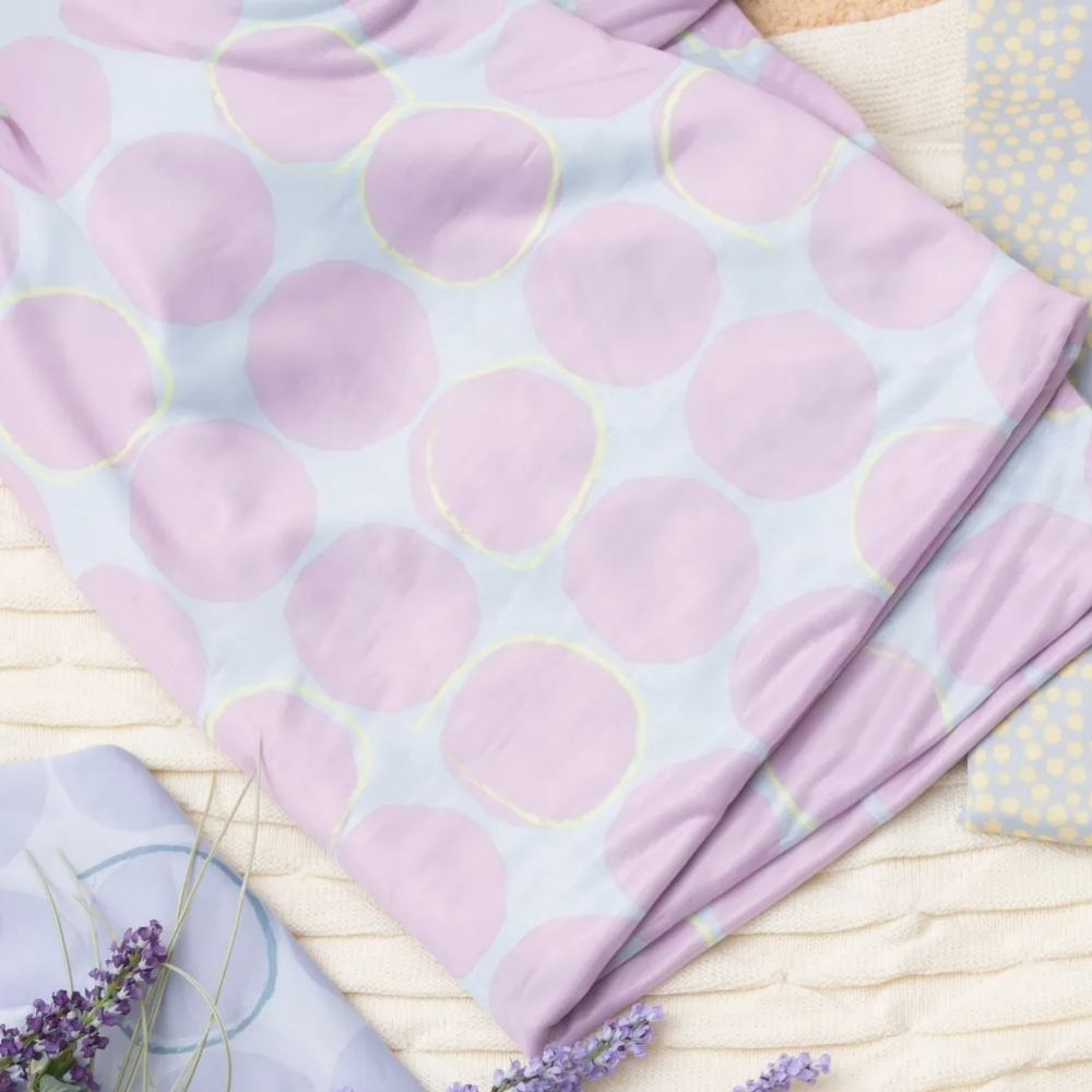 節電對策 接觸涼感薄被/蓋毯-清爽點點-丁香紫 (140x190cm)