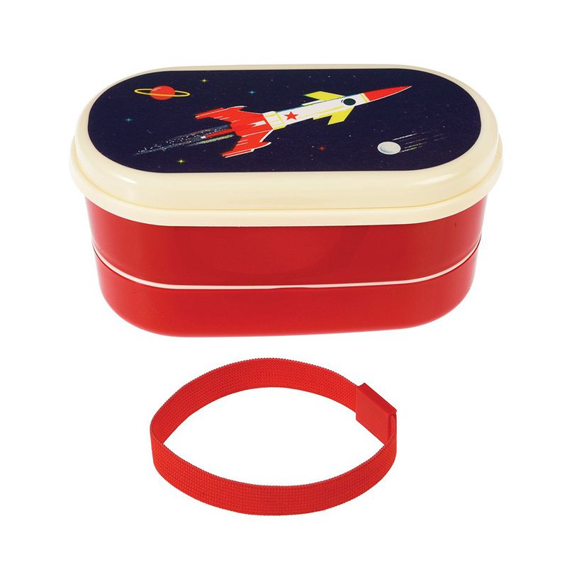 英國 Rex London - 圓形三層午餐盒/便當盒/野餐盒(附2入餐具)-太空梭