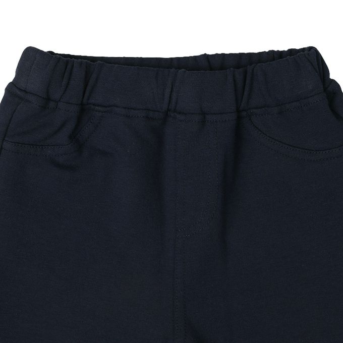 akachan honpo - 10分長經典褲 裏起毛-一般合身款-深藍色