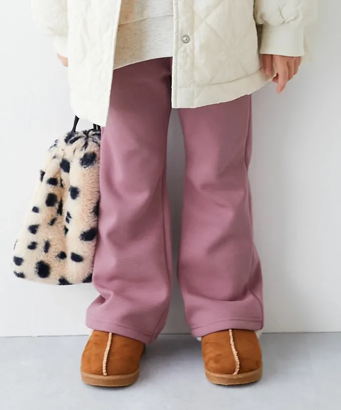 日本 devirock - RICH WARM 保暖裏毛喇叭長褲-淺藍