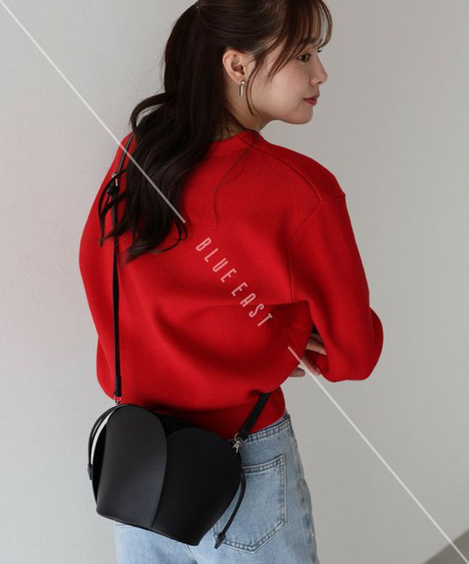 日本 BLUE EAST - 盛開鬱金香異素材迷你手提/側背包-黑