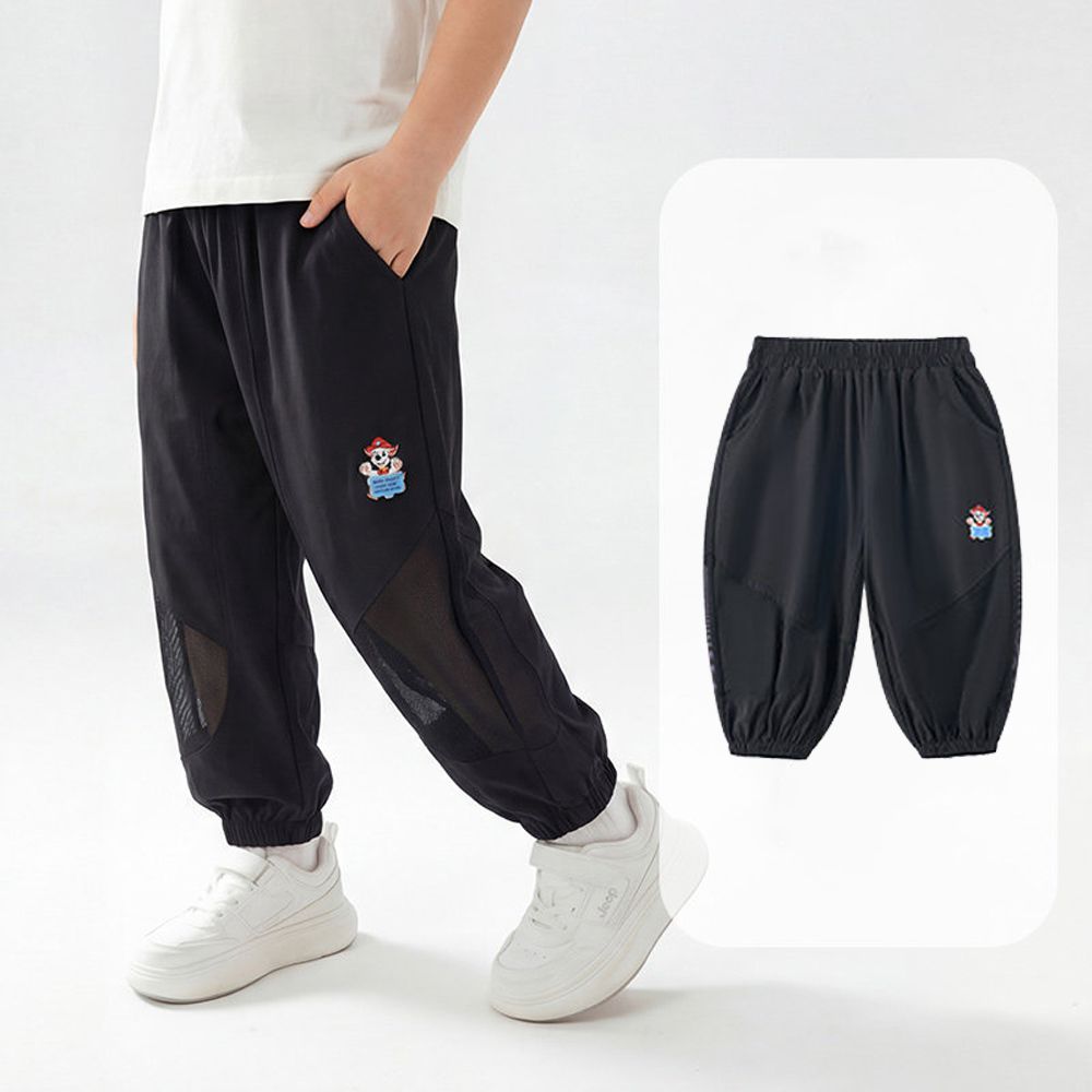 UPF50+卡通汪汪隊輕薄透氣防蚊褲/空調褲-網眼拼接-黑色