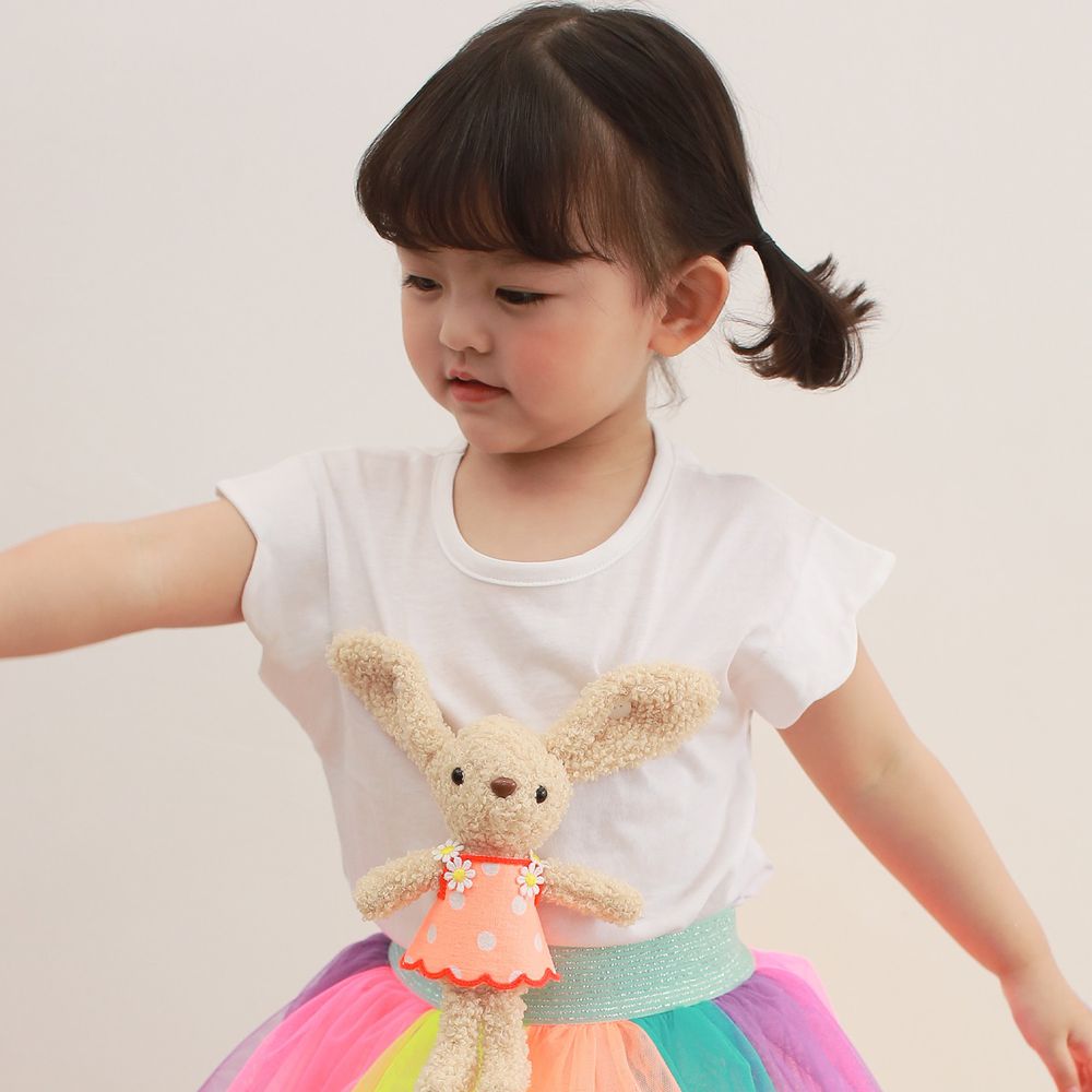 韓國 Coco Rabbit - 兔子娃娃花瓣袖T-象牙白