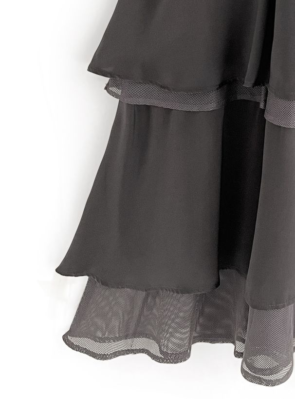 日本 GRL - 酷甜蛋糕層次長裙-黑