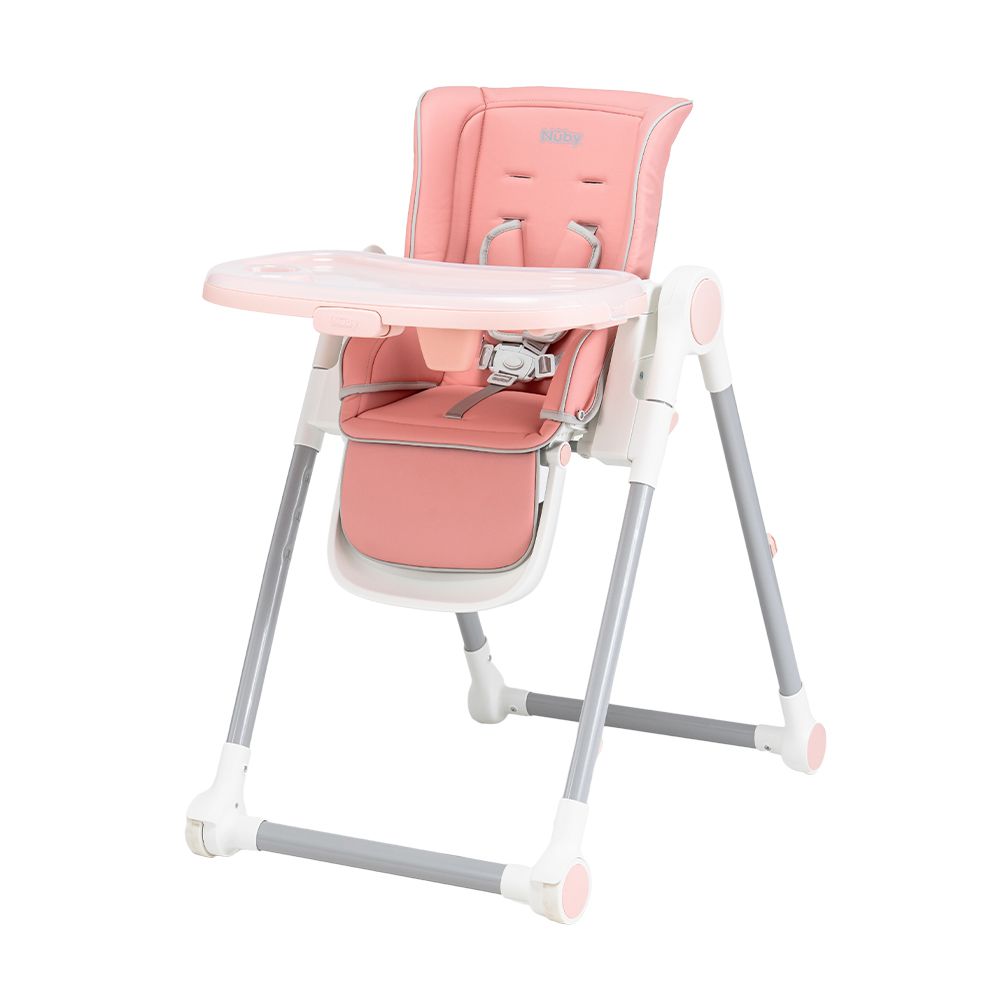 Nuby - 多段式兒童高腳餐椅-優雅灰粉
