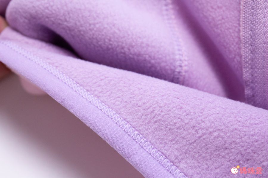 MAMDADKIDS - 搖粒絨連帽保暖外套-淺藍色x灰色