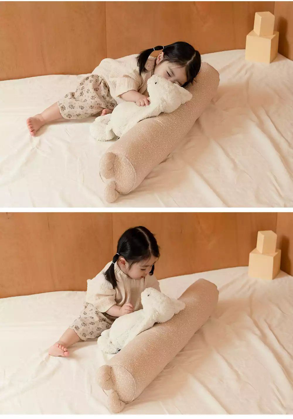 韓國 Hello HiZoo - 手工製純棉柔感兒童長條抱枕-兔子 (14x85cm)