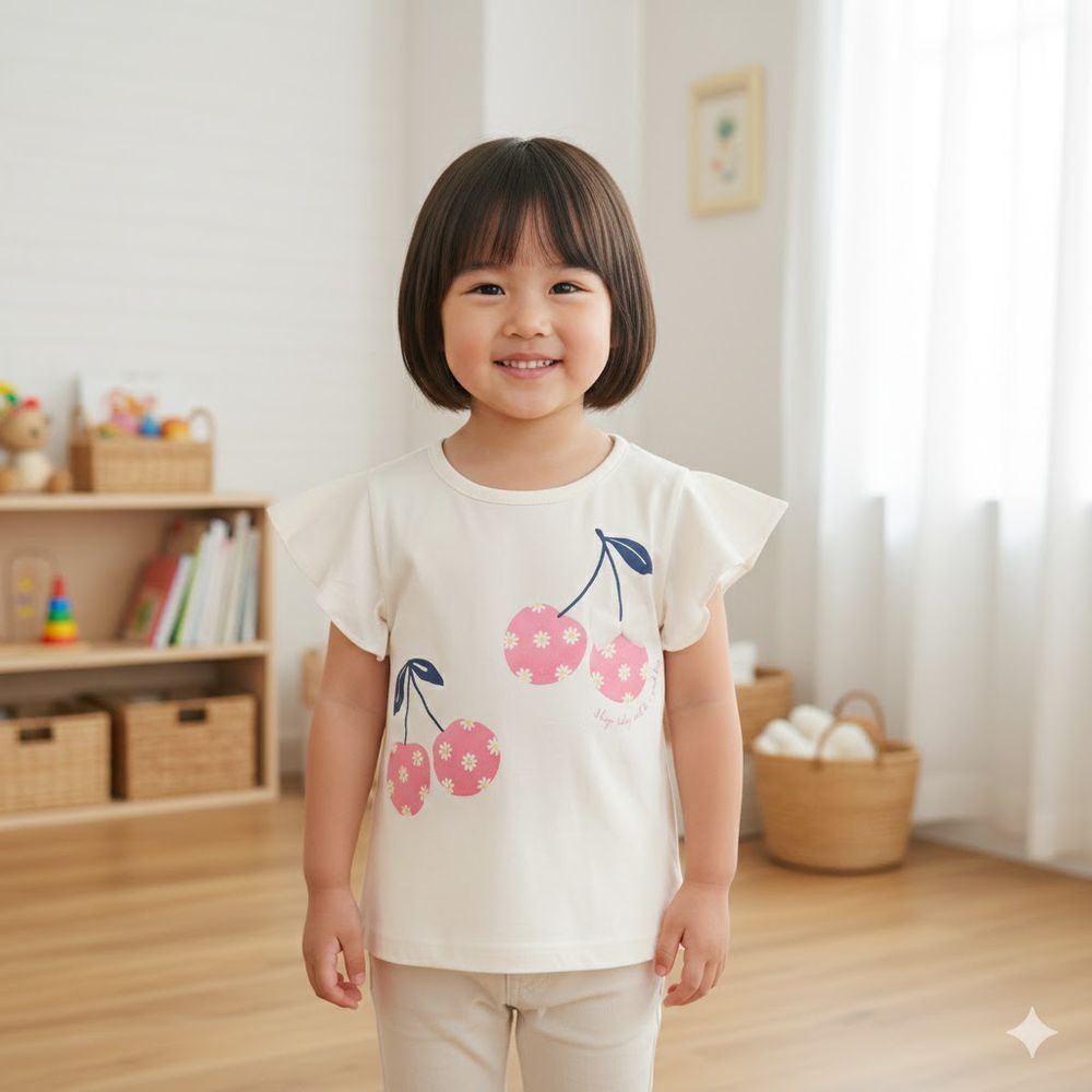 短袖T恤-米白色