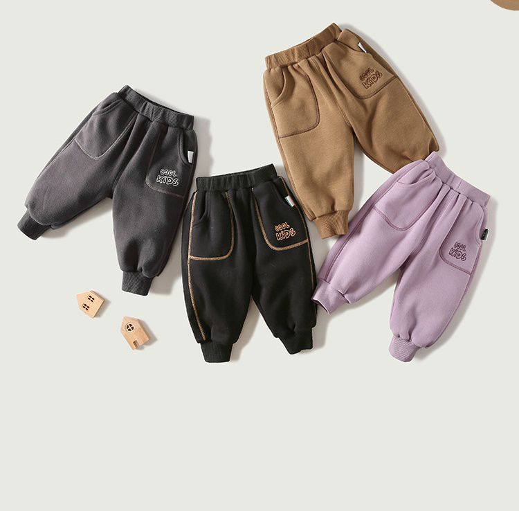 薄絨加厚束口休閒長褲-cool kids-粉色