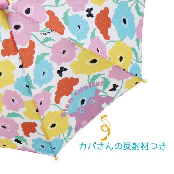 日本 kukka hippo - 兒童單片透明直傘-繽紛花園