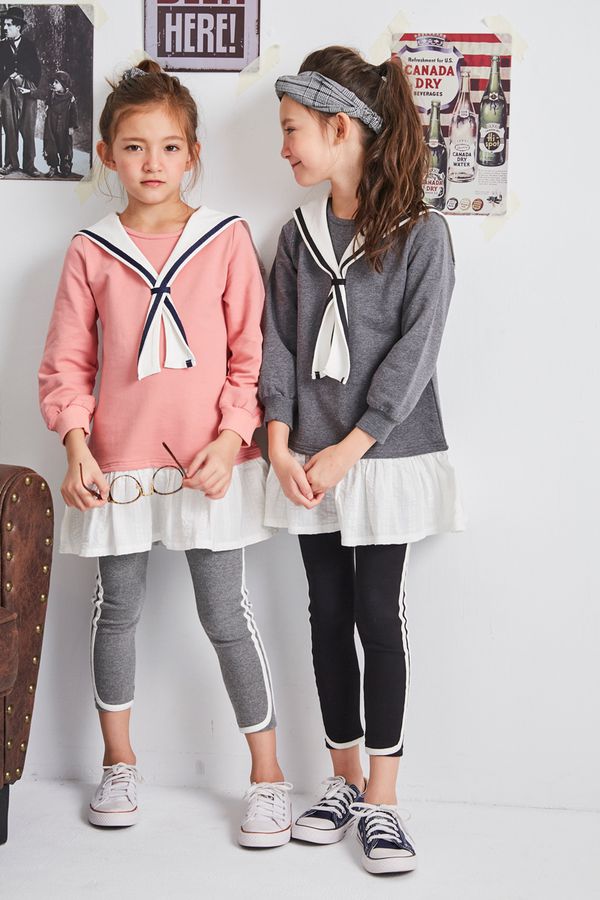 麗嬰房 Little moni - 學院風洋裝-灰色