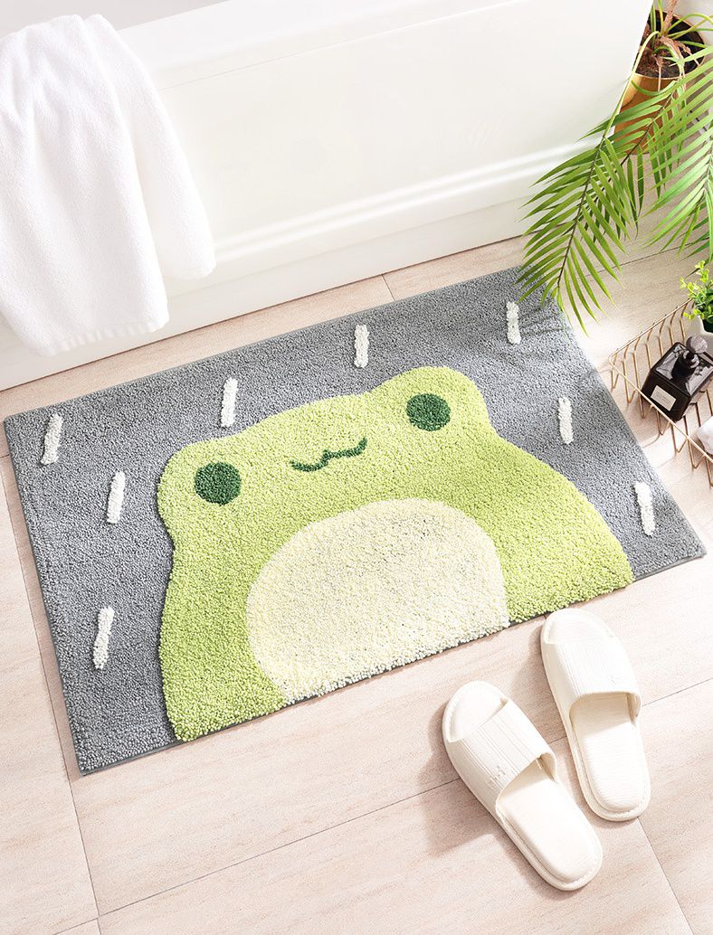 快速吸水植絨浴室腳踏墊-小雨蛙