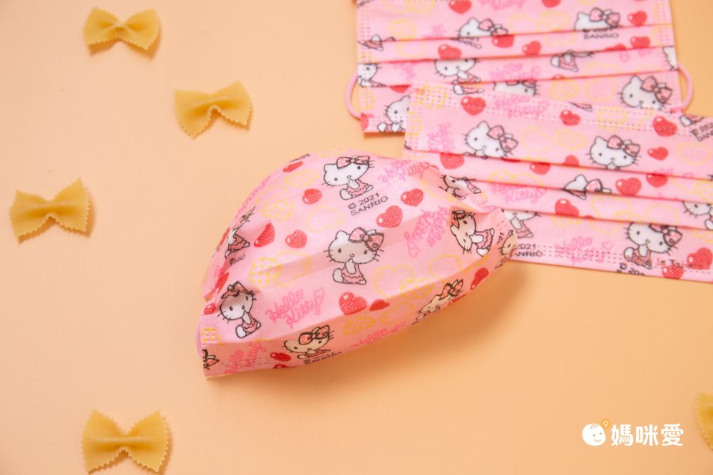 QMI-MASK 智匯家 - [限量]專利感溫變色款-Hello Kitty心心相印/熔噴三層成人防護防塵口罩/台灣製平面(未滅菌)-共10入/盒(10入袋裝隨身好方便)