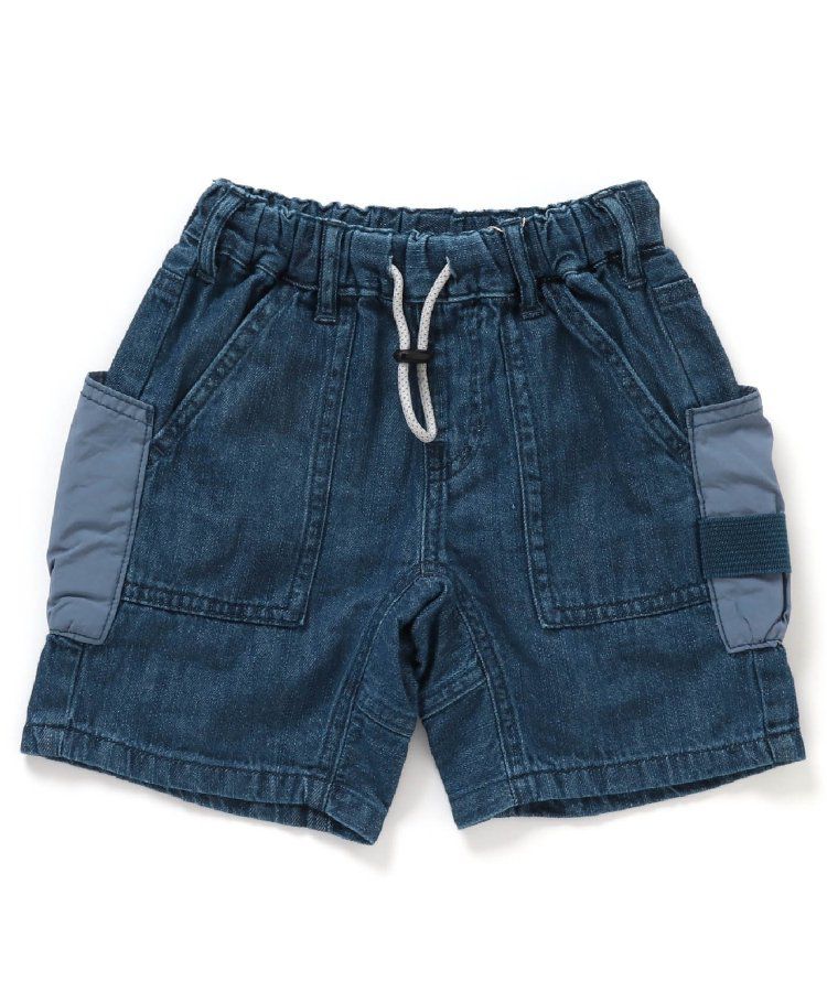 日本 BREEZE - 大口袋工裝風帥氣短褲-黑白條紋