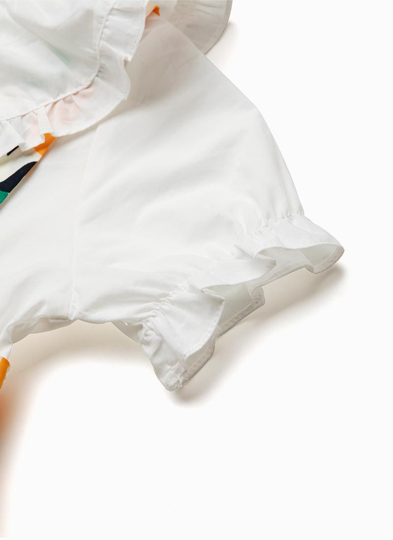 韓國 OZKIZ - (附包包)假兩件大黃花洋裝