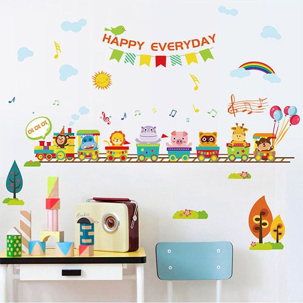 JB Design - 時尚壁貼-動物小火車 (60cm*90cm)