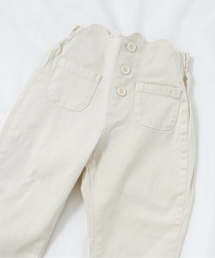 日本 apres les cours - 腰部花苞優雅設計長褲-水藍