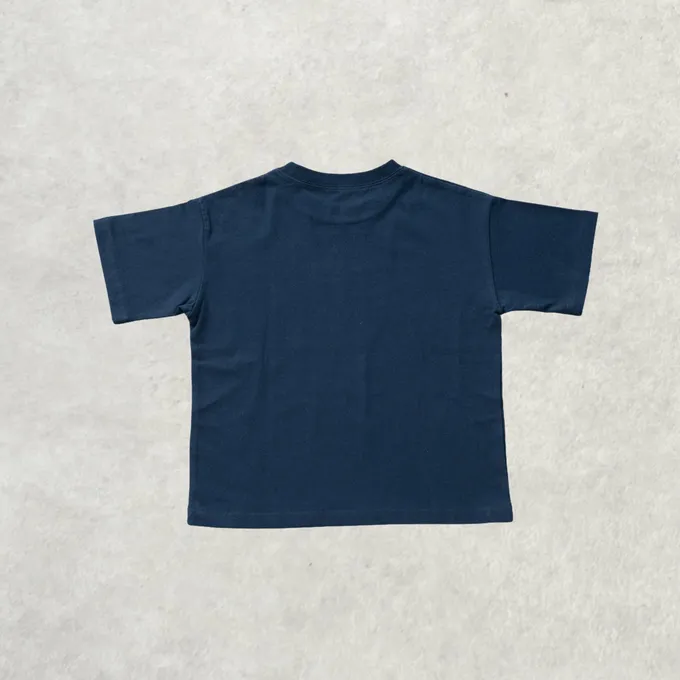 日本 petit main - 100%棉 塗鴉系食物印花短袖上衣-蘇打汽水-米杏