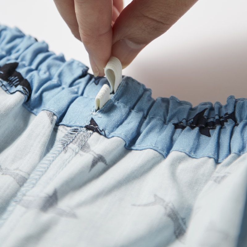 日本千趣會 - GITA 可當短褲2 WAY穿法的夏日甚平-鯊魚-水藍