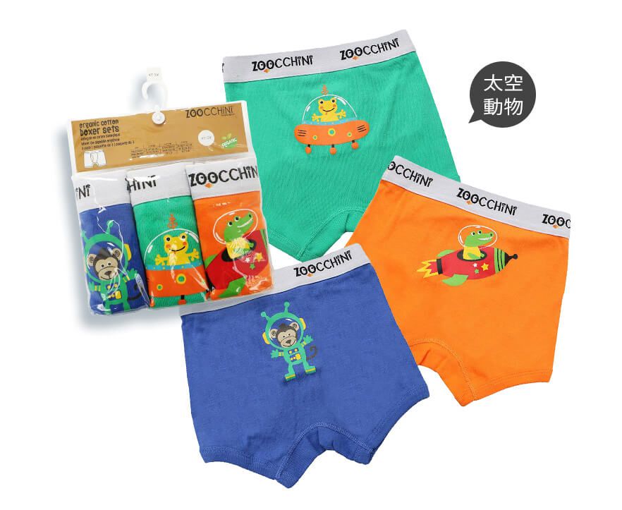 美國 ZOOCCHINI - 太空男孩內褲3入組