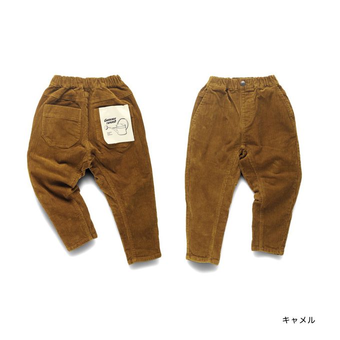 日本 BRANSHES - 百搭燈芯絨園丁錐形褲-焦糖