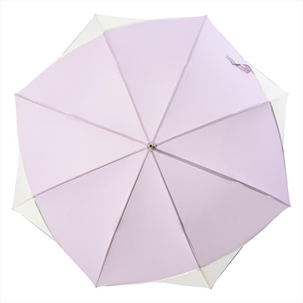 日本 nifty colors - 抗UV輕量 晴雨兩用J型手把直傘-花瓣浪漫-薰衣草 (直徑90cm/256g)