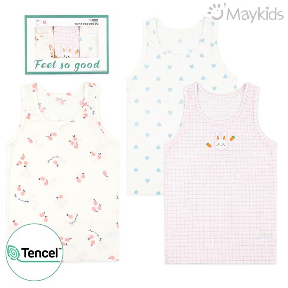 (3入組)女寶天絲莫代爾透氣背心-紅蘿蔔兔兔