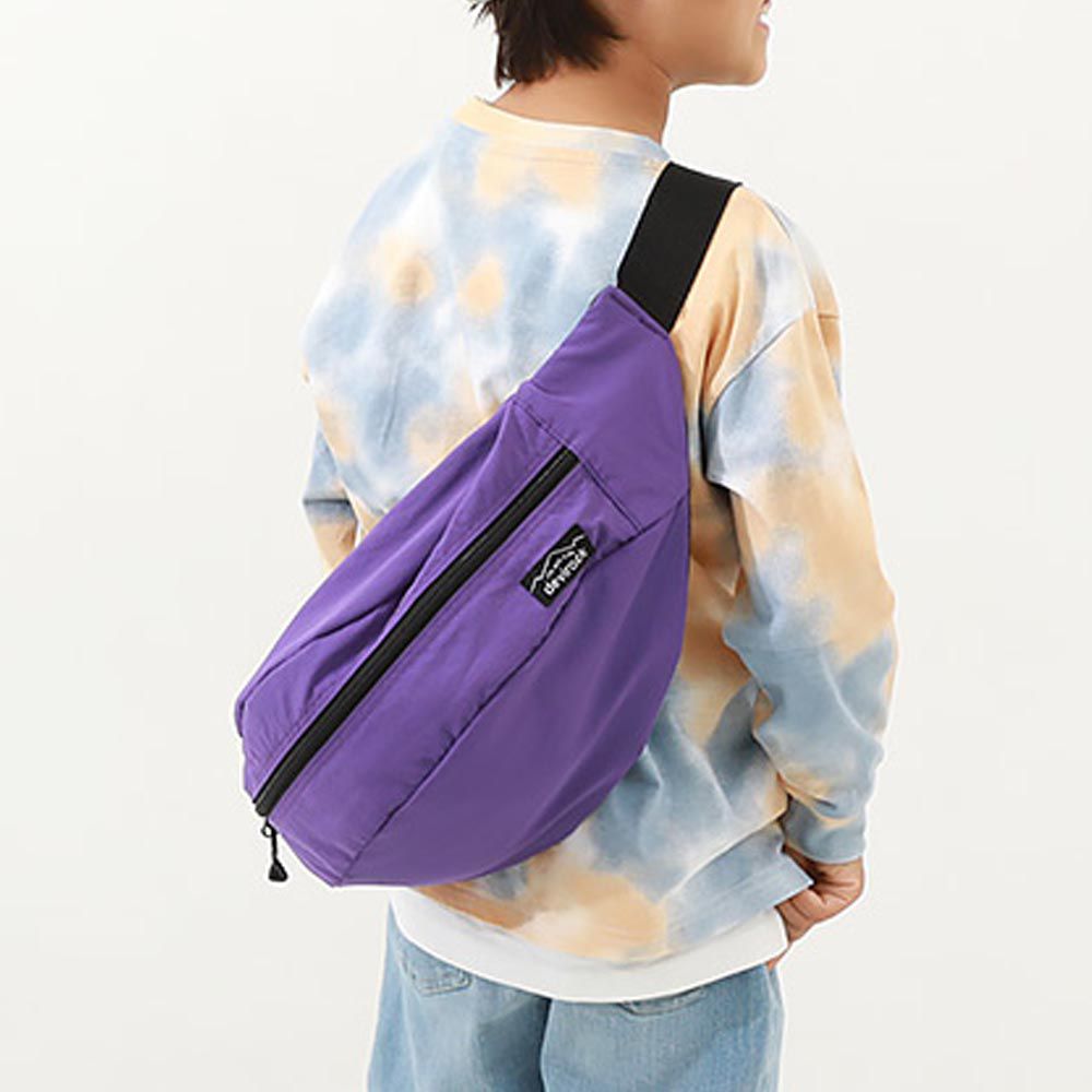 日本 devirock - 飽和色大容量側揹腰包(親子通用)-耀眼紫 (約17x43x11cm)
