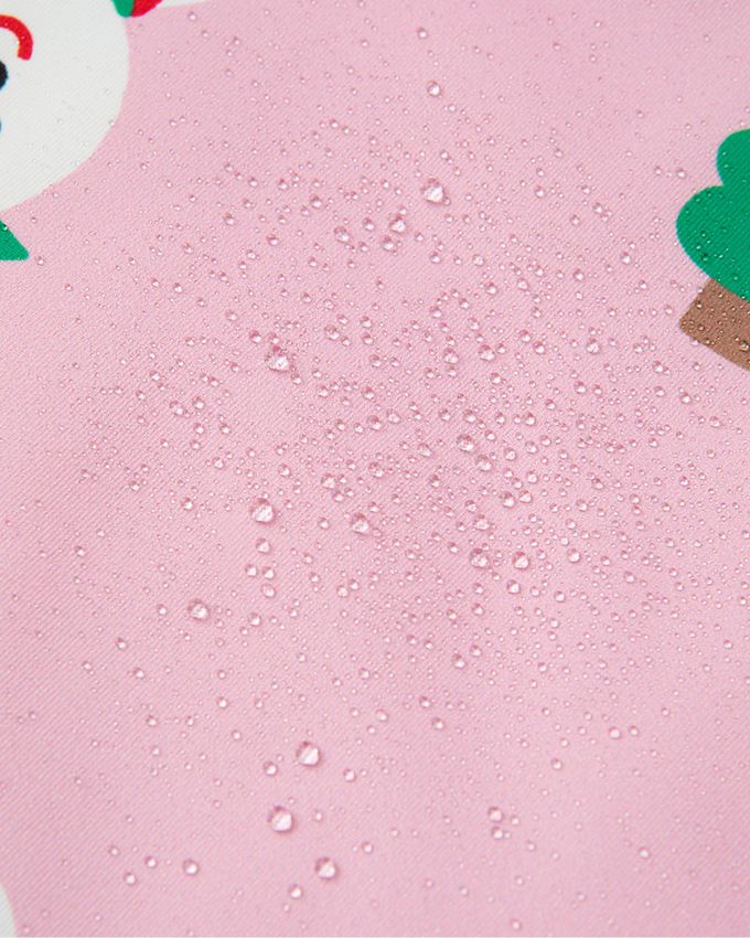 韓國 OZKIZ - (兩件式)防潑水搖粒絨連帽外套-郊遊兔兔-粉