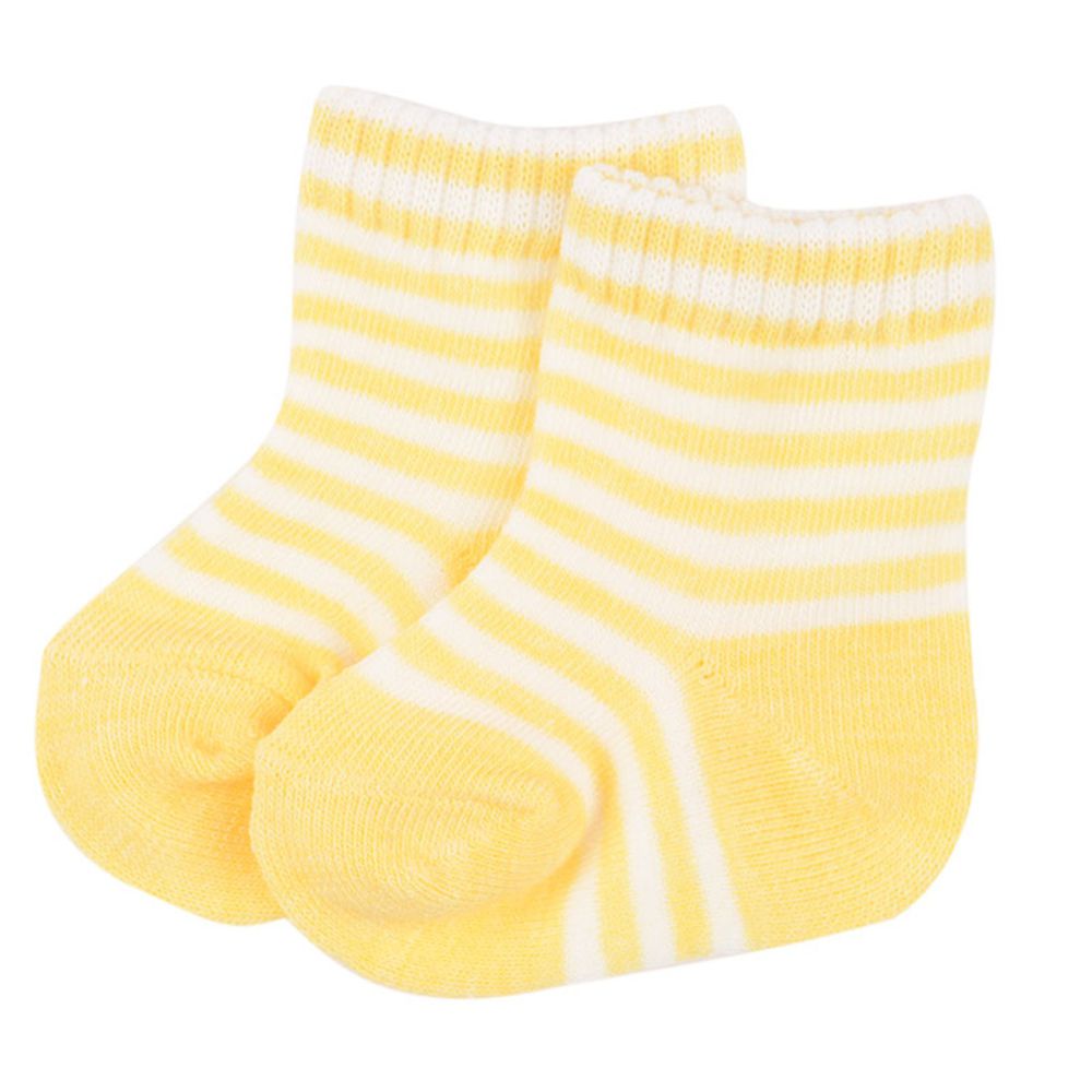 akachan honpo - 橫紋襪-黃色 (7～9cm)