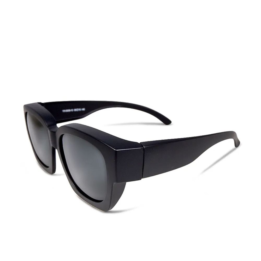 ALEGANT - 經典純黑色方框全罩式偏光墨鏡│外掛式UV400太陽眼鏡包覆套鏡│車用太陽眼鏡│近視可戴外掛寶麗來墨鏡