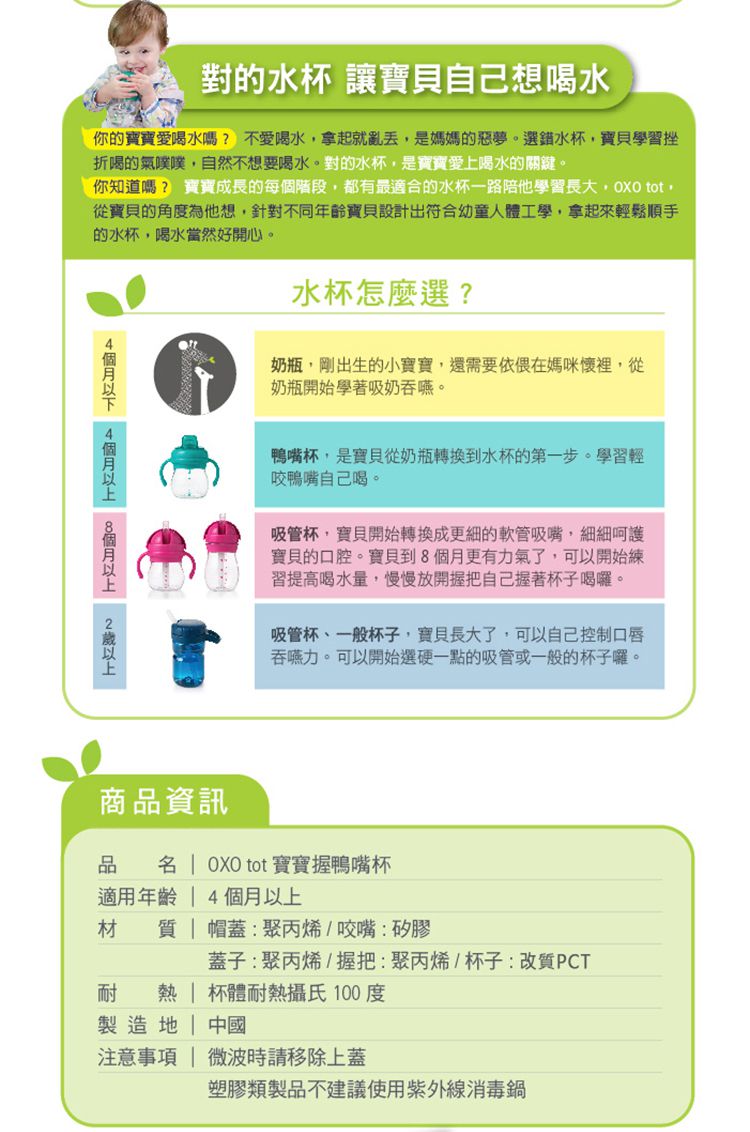 美國 OXO - 【福利品】寶寶握鴨嘴杯-海軍藍