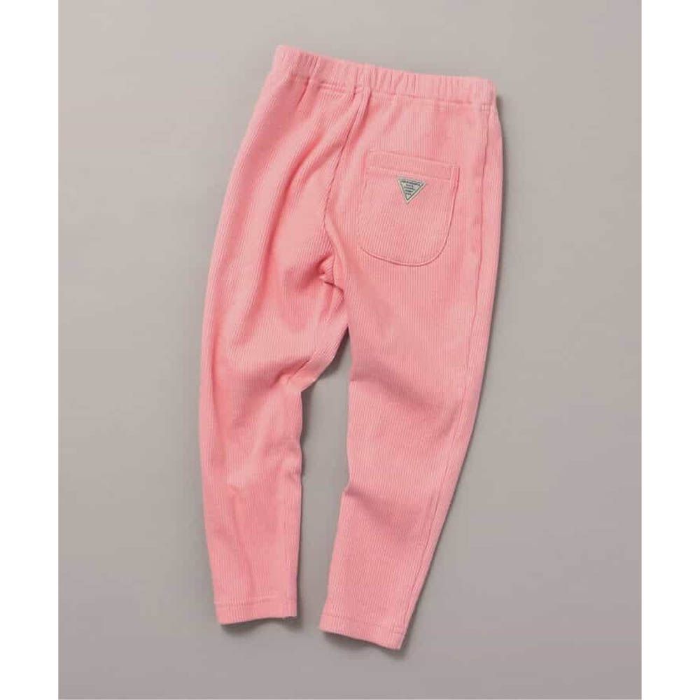 DAISUKI 百搭鬆緊彈性九分褲-羅紋-蜜桃粉