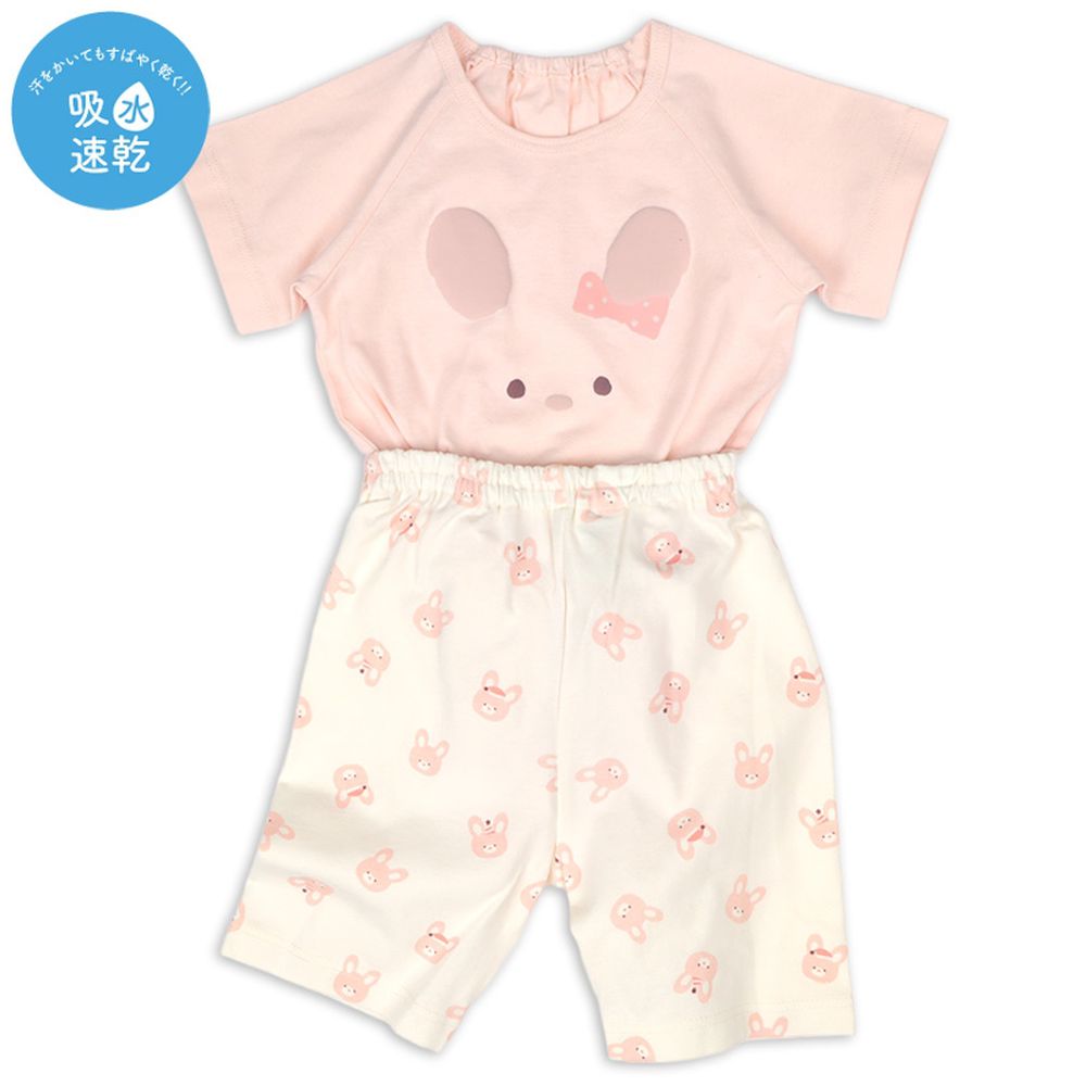 幼兒短袖家居服-套頭式 兔子-粉紅色