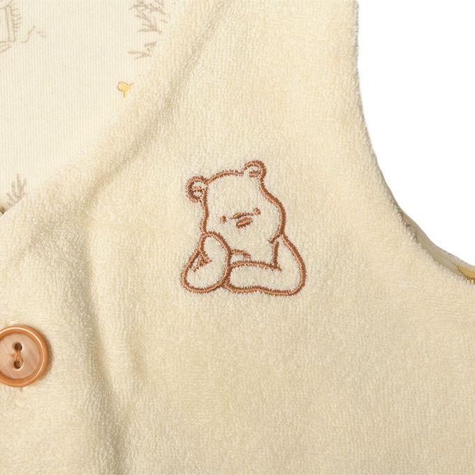 akachan honpo - 開扣式背心-復古小熊維尼-淺卡其色 (50~70cm)