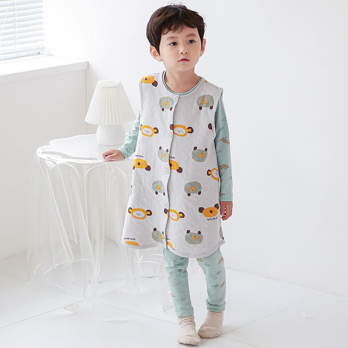 正韓 Cogibu - 極舒適無螢光劑 100% 有機棉幼兒/兒童鋪棉保暖防踢背心-樂園