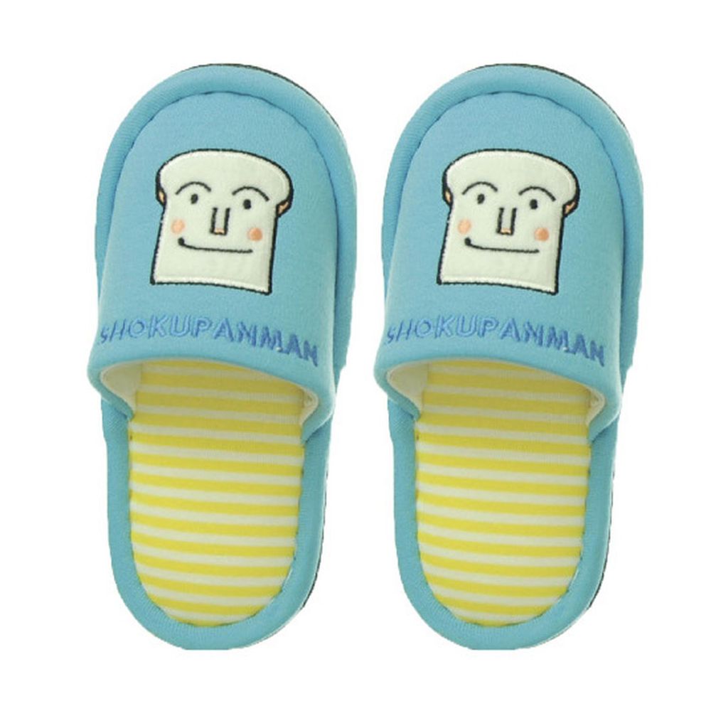 日本千趣會 - 兒童室內拖鞋-吐司麵包超人-水藍 (14-16cm)