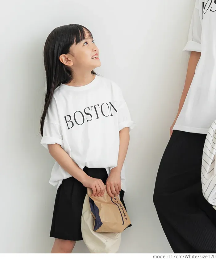 日本 COCA - 美式LOGO 寬版薄長袖上衣-孩子-淺杏