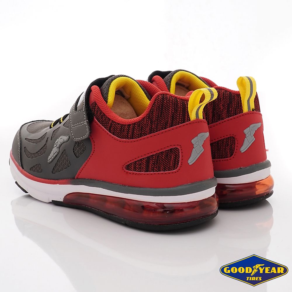 GOODYEAR - 固特異氣墊慢跑童鞋(中大童段)-運動鞋-灰紅