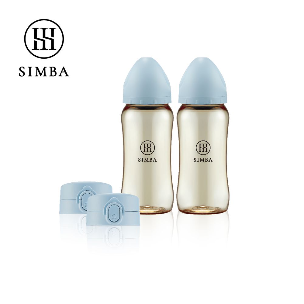 蘊蜜鉑金PPSU即飲隨行杯輕奢2入組-晨藍