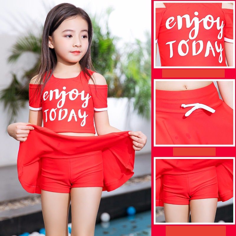 運動風挖肩泳裝套裝-enjoy today-粉色