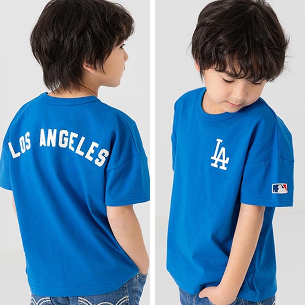 日本 Chil2 - MLB聯名 純棉短袖上衣-洛杉磯道奇-寶藍