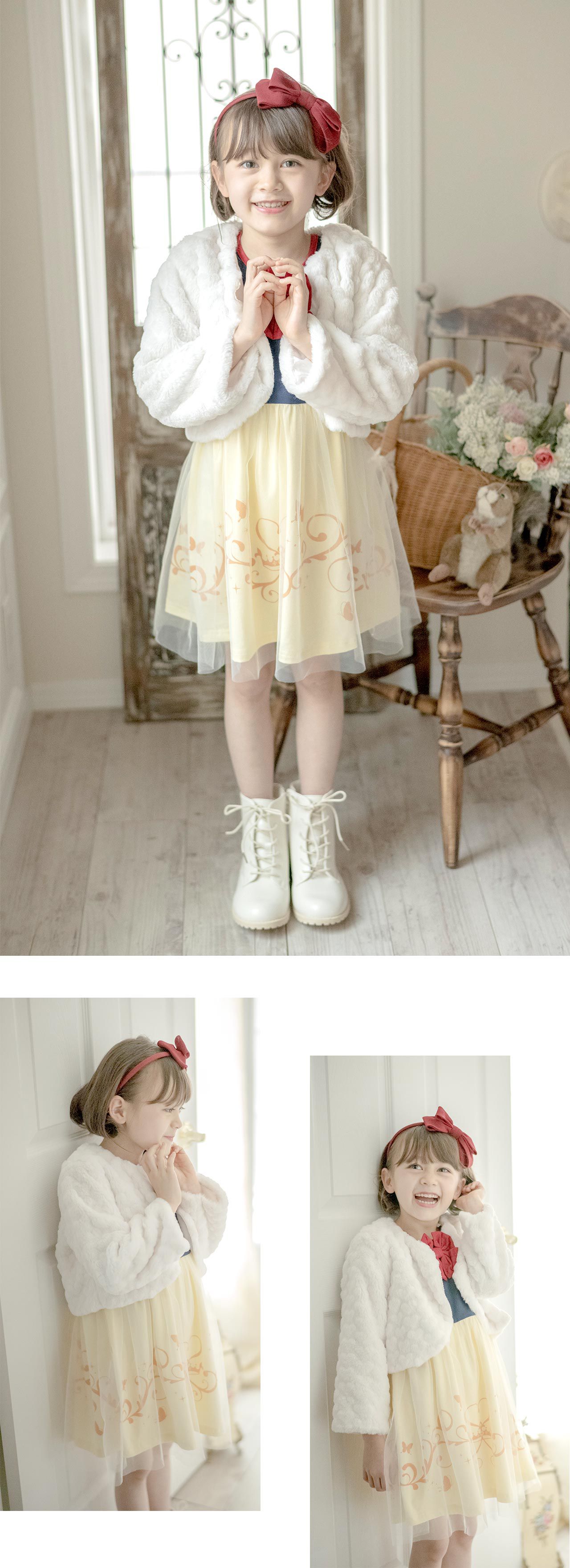 日本 Catherine Cottage - 童話公主薄紗拼接洋裝-深藍x黃