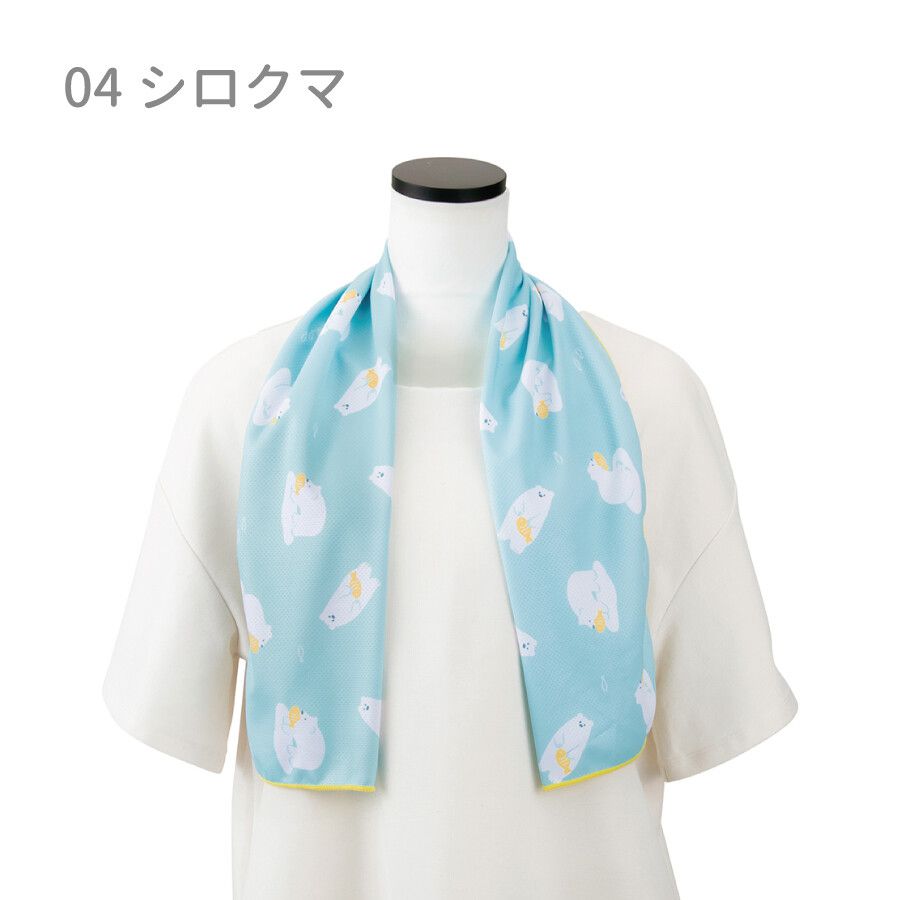 日本 LIV HEART - 抗UV水涼感巾(附收納袋)-檸檬企鵝 (30x100cm)