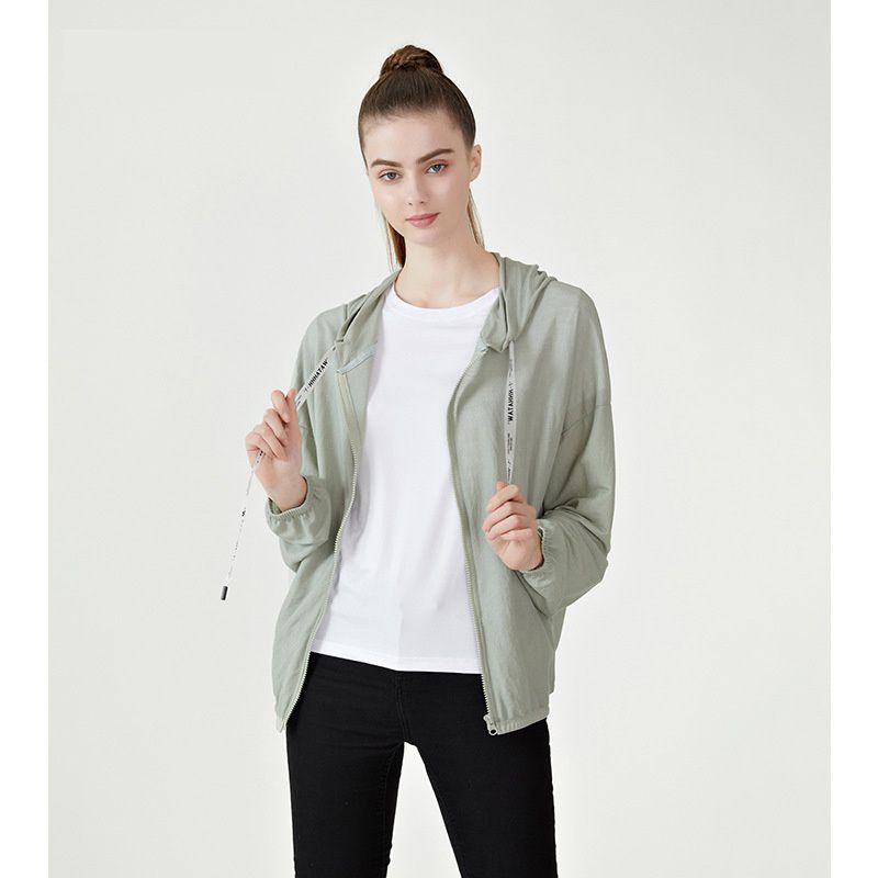 連帽防曬外套-灰色