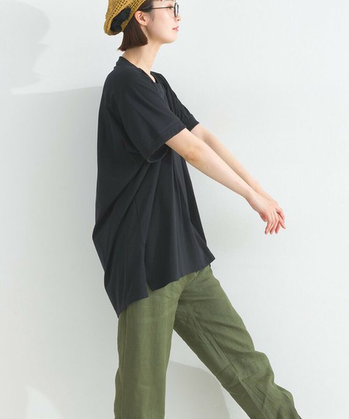 日本 Lupilien - 療癒休閒感落肩長版T恤-貓咪照片-寶藍