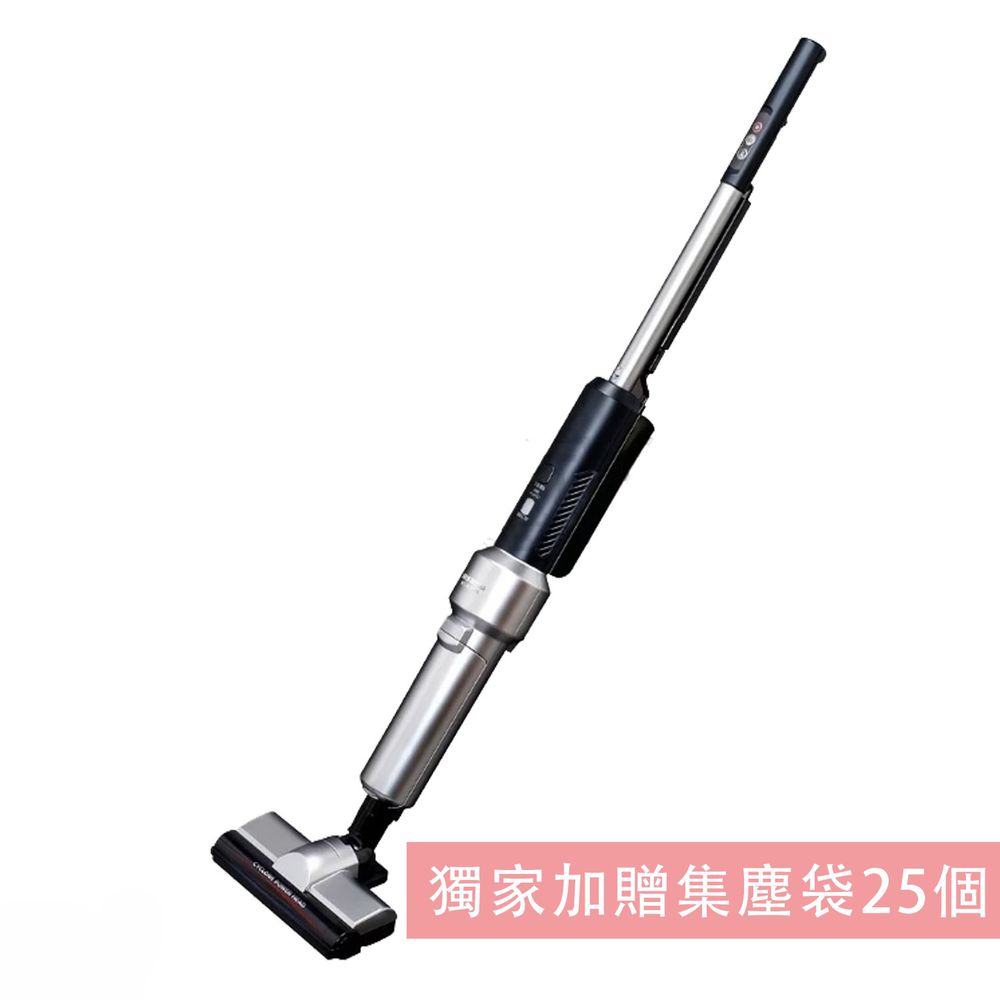 日本 IRIS OHYAMA - 3倍氣旋智能無線吸塵器-獨家加贈集塵袋25個-金屬銀-IC-SLDCP5-S