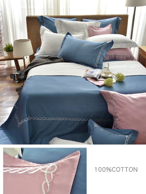 格蕾寢飾 Great Living - 長絨細棉刺繡四件式被套床包組-《典雅風範-純潔白》 (雙人)