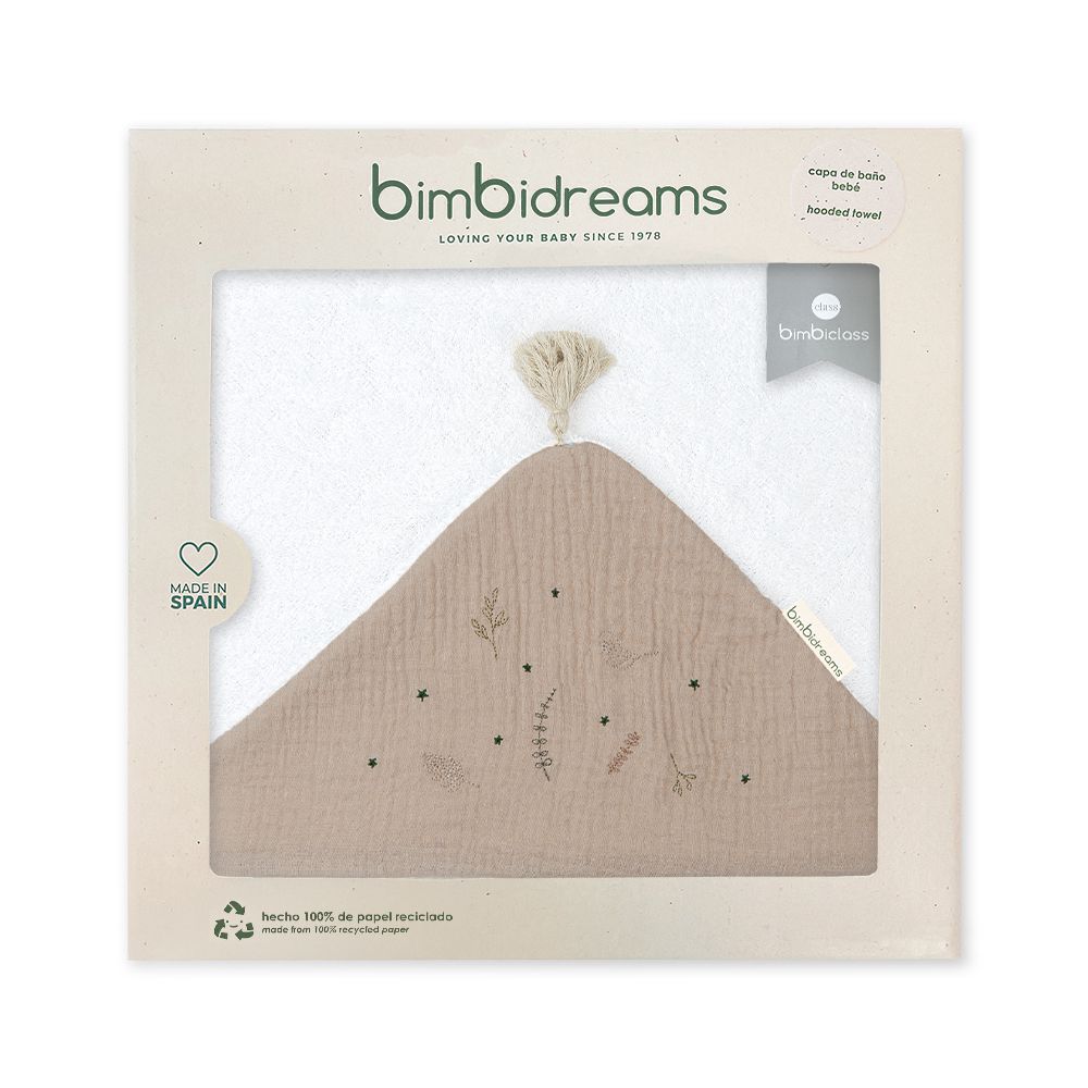 【bimbidreams】竹纖維流蘇連帽浴巾禮盒 100x100cm(寶寶新生兒禮 滿月禮 彌月禮 嬰兒禮盒)-星星小草