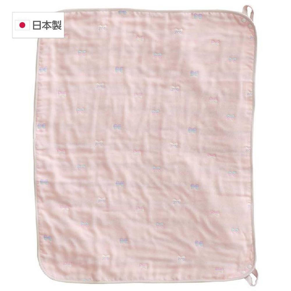 akachan honpo - 多用途6層棉紗被-蝴蝶結-粉紅色 (70x85cm)